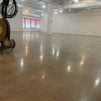 Image depicts a concrete polished floor as part of our concrete polishing for retail store in Oshawa project.
