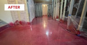 basement concrete floors repair with red shine toronto after status