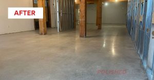polished concrete floors for coffee shop after status