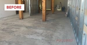 polished concrete floors for coffee shop before status