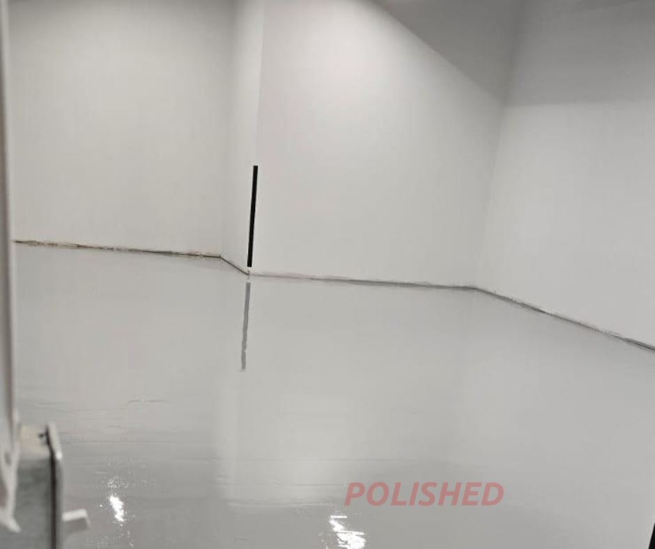 self level epoxy application light grey