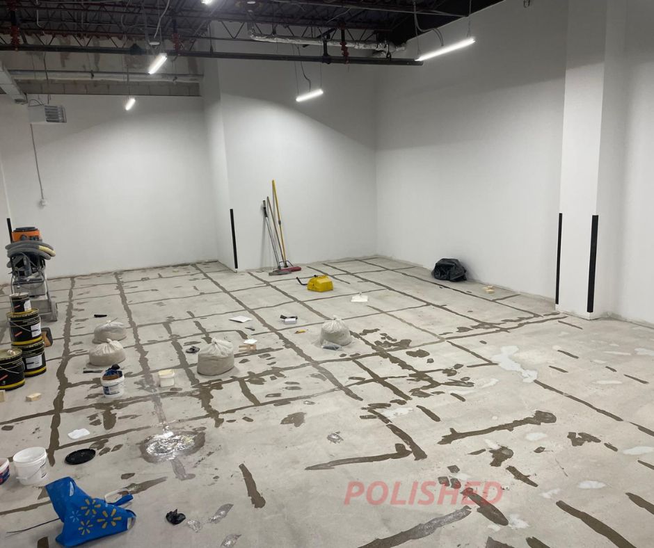 concrete floor restoration commercial unit