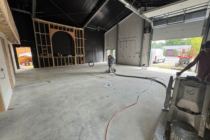 industrial flooring prep mechanic shop