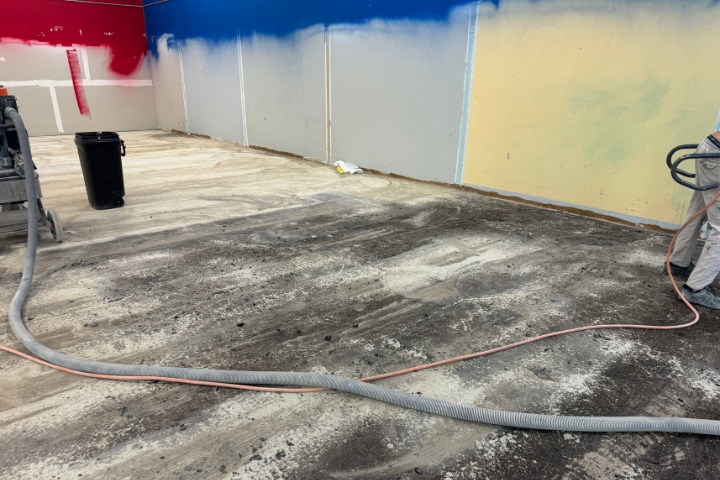 coating removal commercial parking floor