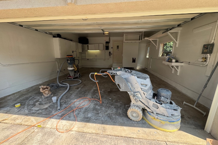 garage floor transformation in progress garage floor transformation in progress