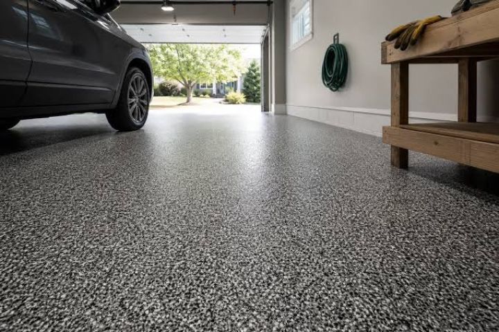 completed epoxy flake floor completed epoxy flake floor