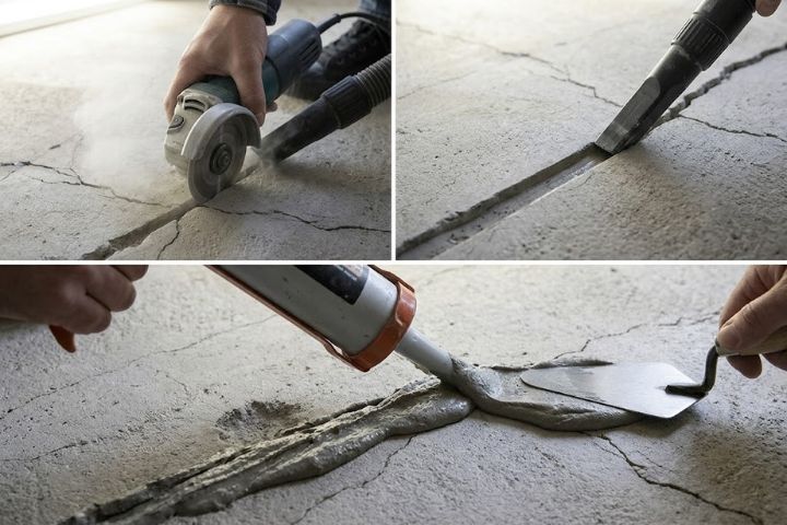 concrete crack routing and repair