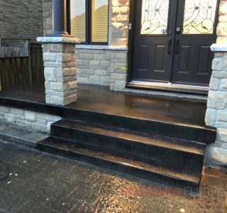 front porch concrete black stain