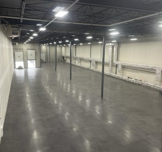polished concrete with black stain project in toronto